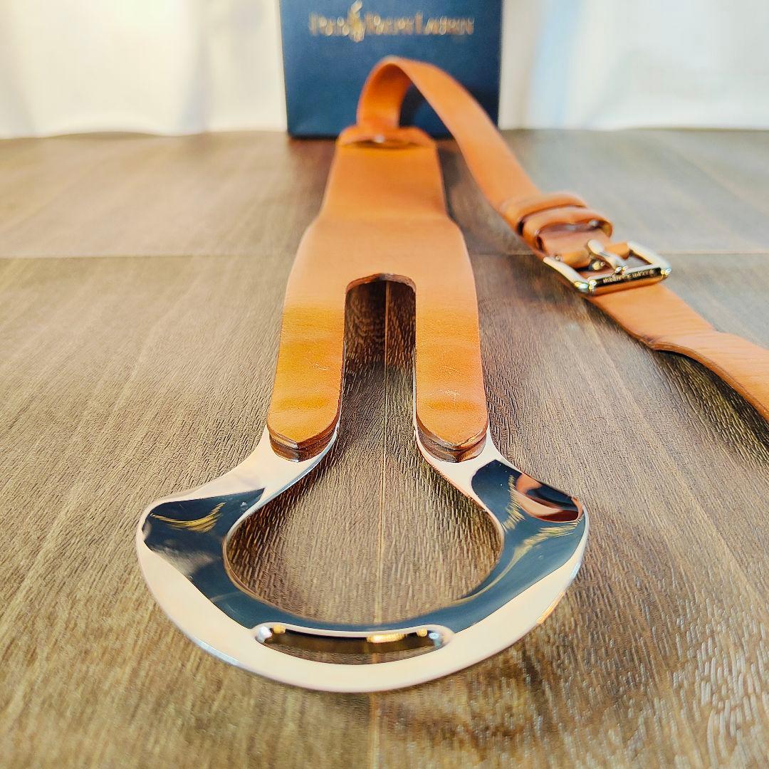 極上品】ポロラルフローレン 高級ドレスベルト イタリア製 シルバー