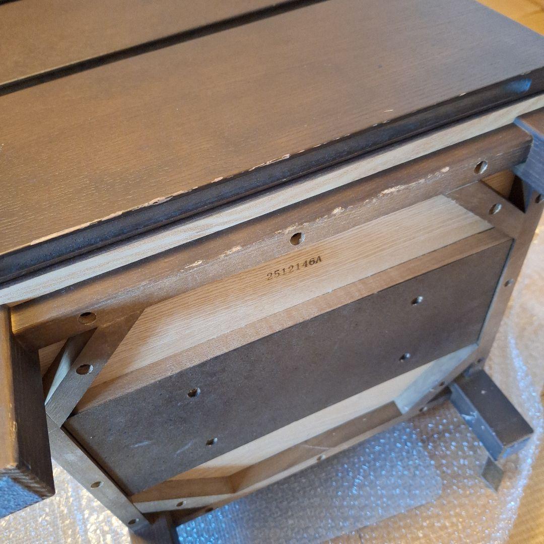 無印良品 タモ材 ダークブラウン 木製チェスト 4段