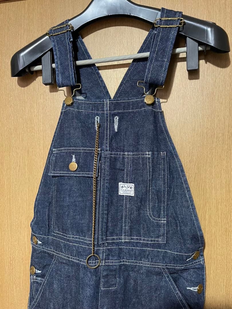 ハリウッドランチマーケット オーバーオール ブラッシュド ライトジャーマンクロス デッキオーバーオール | BLUE