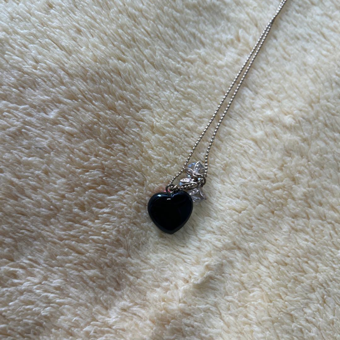 ジュンコパリ junco paris ネックレス ハート フラワー ブラック