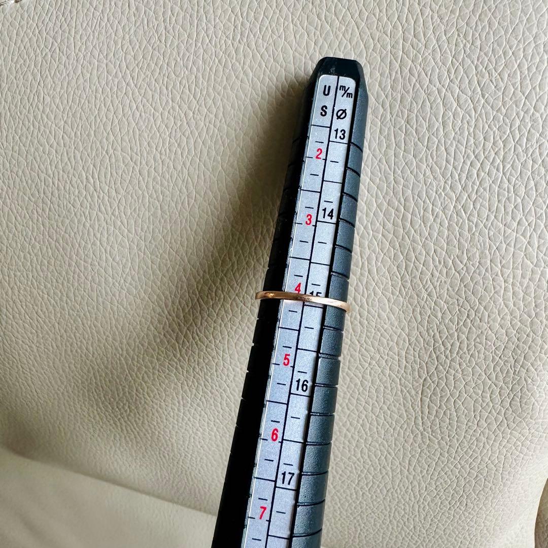 【美品】7号 K10 PG ダイヤモンド リング 0.11ct