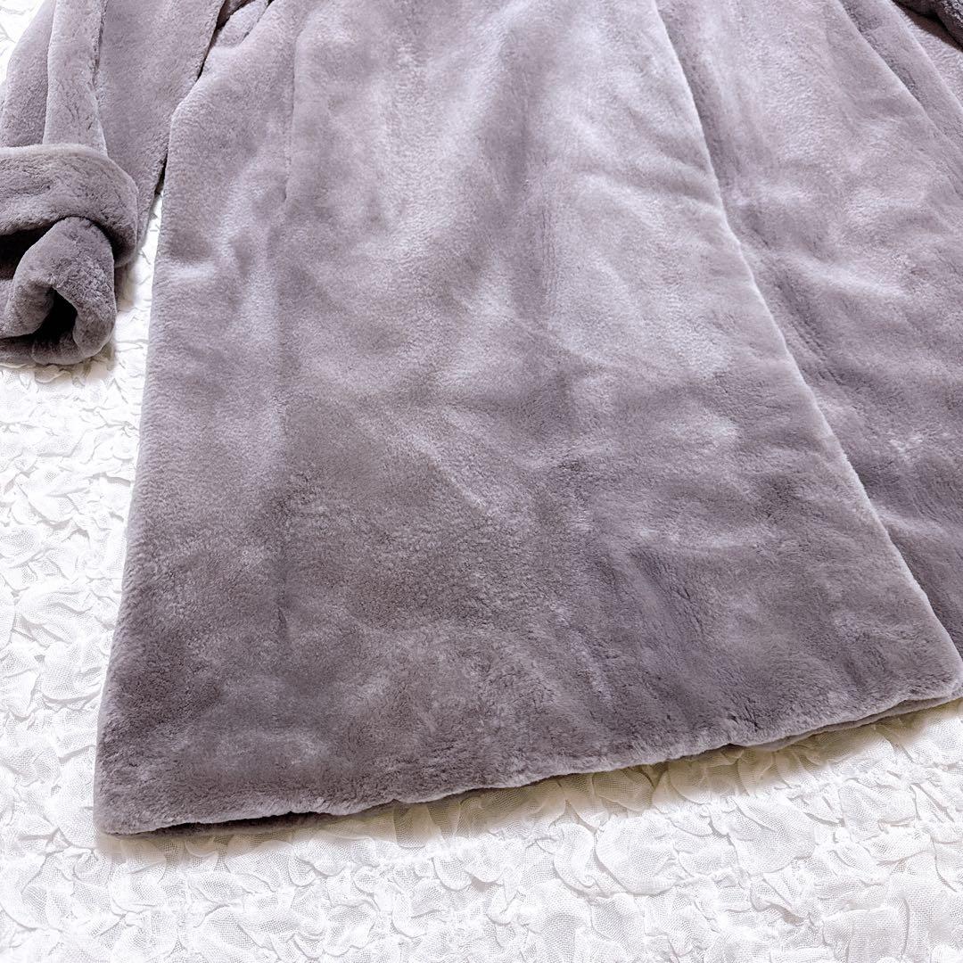 美品 サガミンクロイヤル ロングコート フード シェアードミンク DASCO