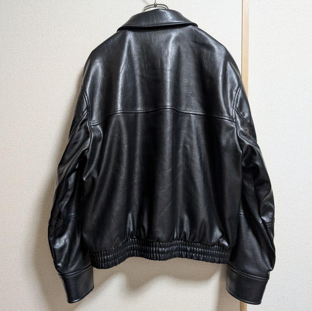 ZARA ザラ フェイクレザー ボンバージャケット ブラック M - メルカリ
