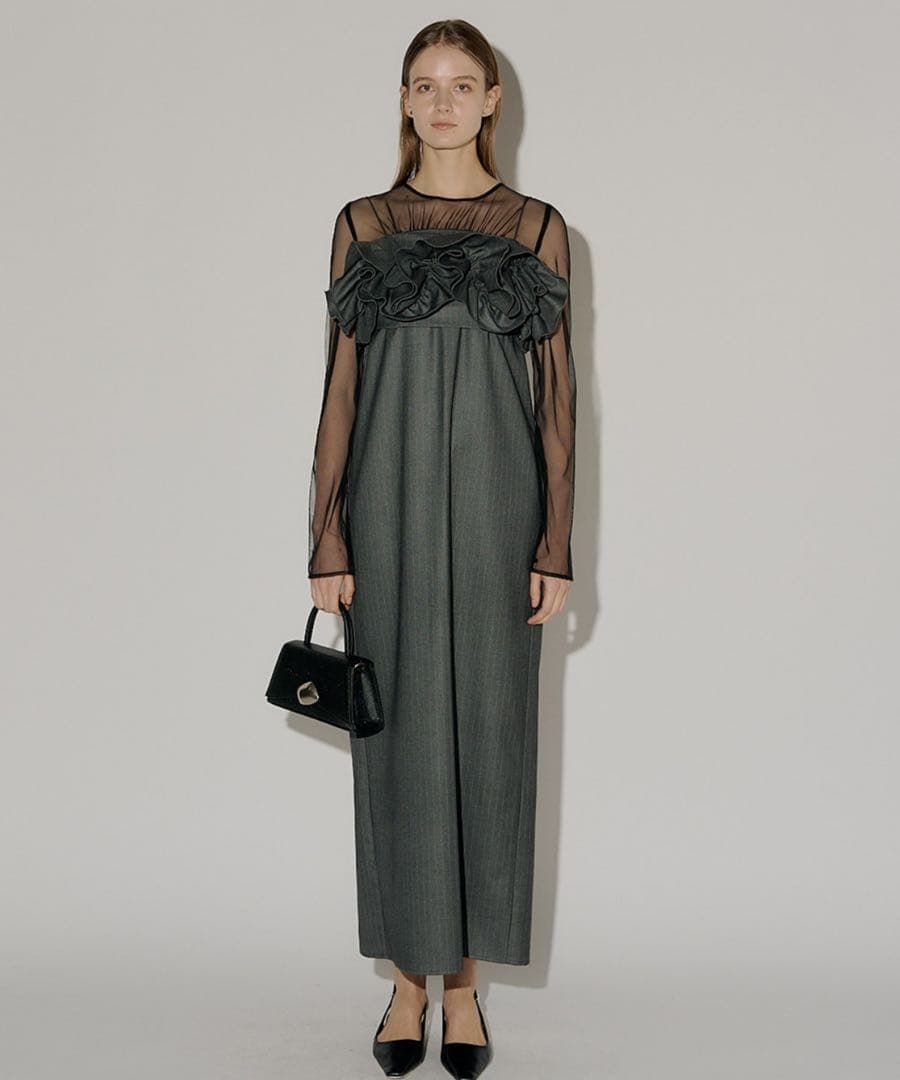 スーツ・フォーマル・ドレス RyoLE'RURE Wavy frill bustier Wavy frill bustier stripe dress（ドレス）｜LE'RURE（リルアー）の