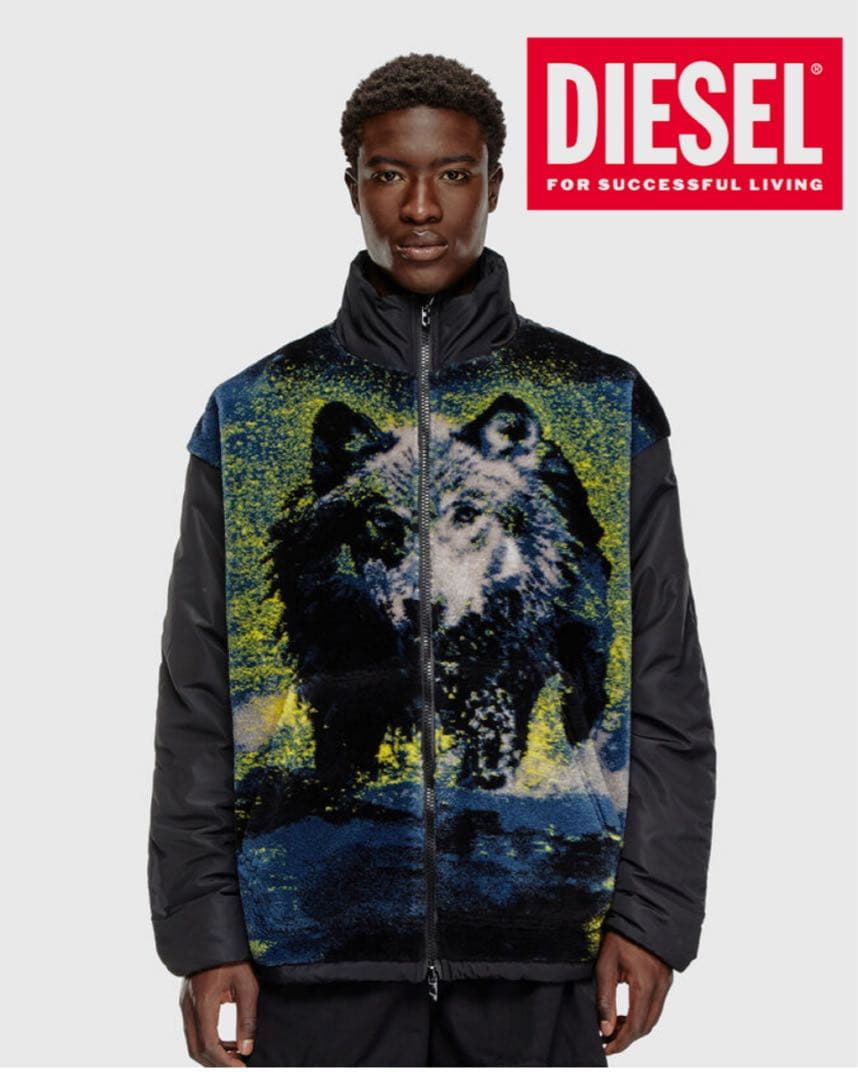 ナオキカネコDIESEL S-Berto-Teddy L Diesel S-Berto Teddy Graphic Pattern Jacket | Urban Outfitters