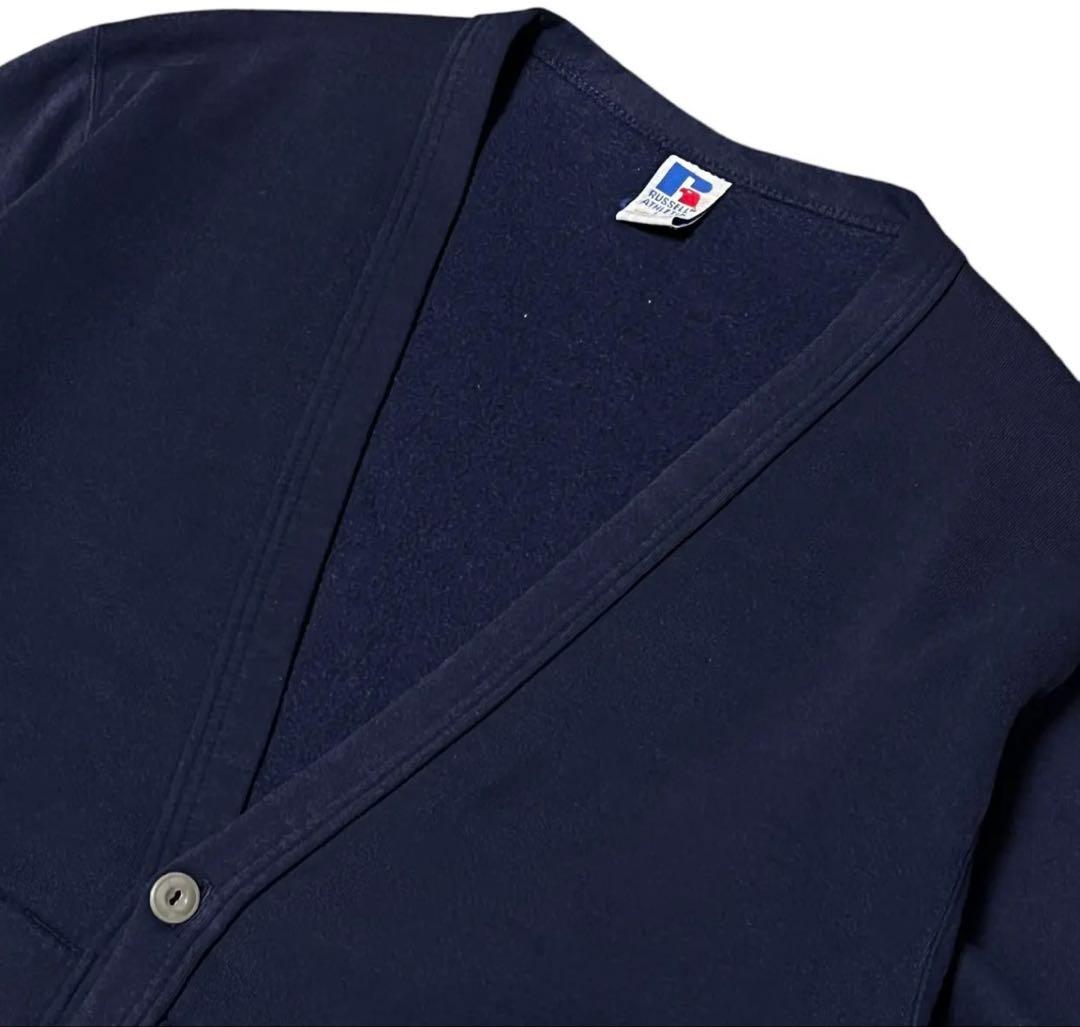 90's USA製 Russell”無地”スウェット カーディガン ラッセル