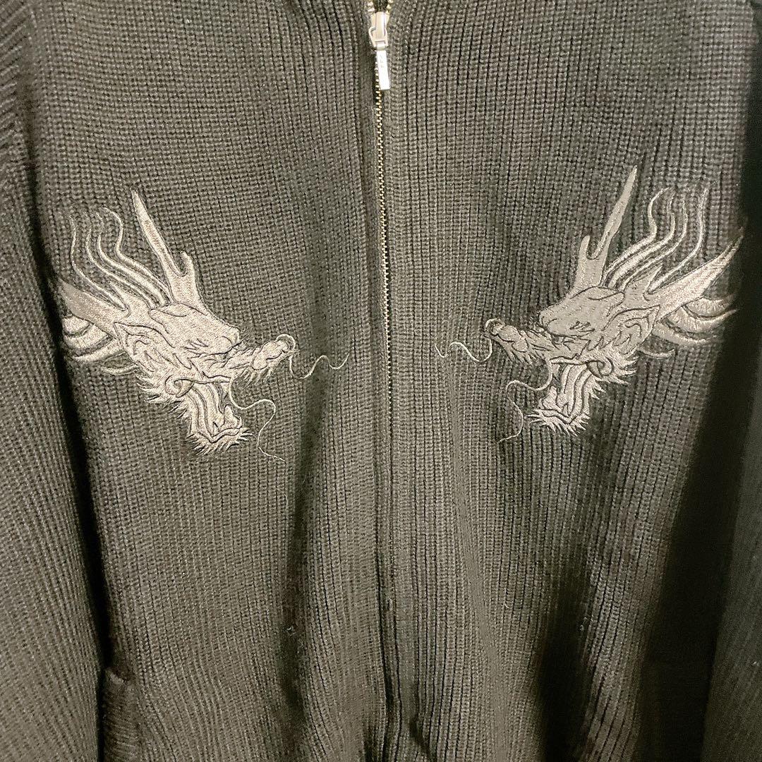 TASTE by Knit ニット スカジャン 刺繍 ジップアップブルゾン - メルカリ