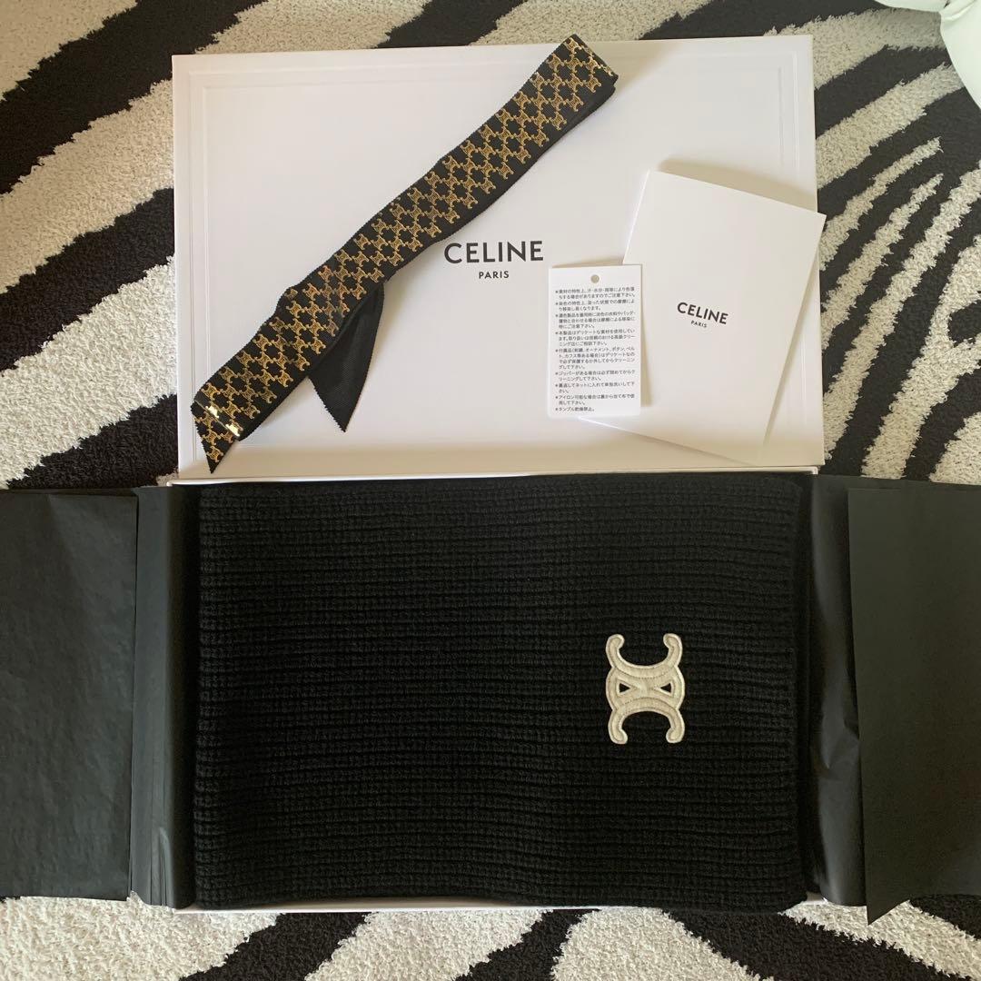 CELINE トリオンフ スカーフ/シームレスカシミア　新品未使用品 2ADCG384D-04FG_1_SS24_P1_W.jpg
