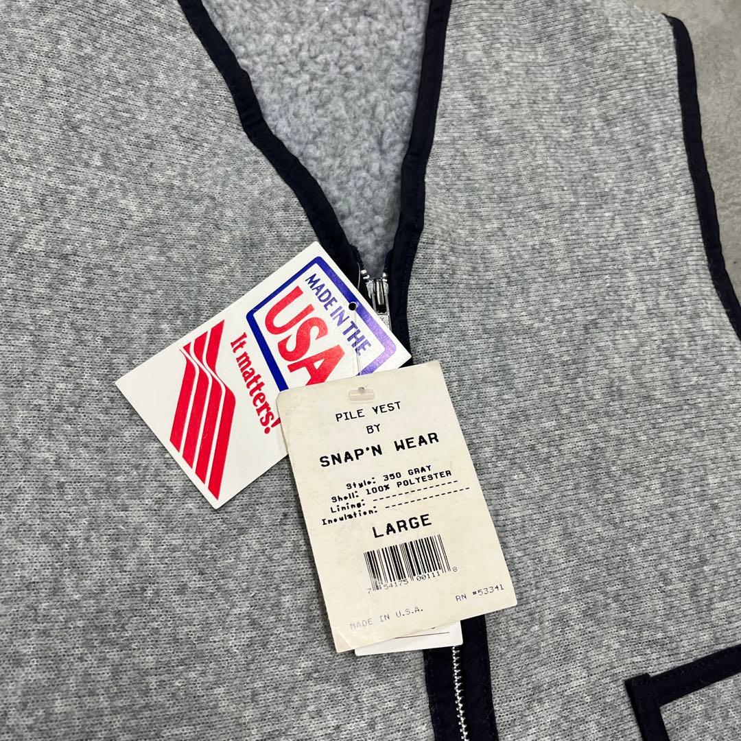 デッドストック SNAP'N WEAR USA製 パイルベスト フリース L