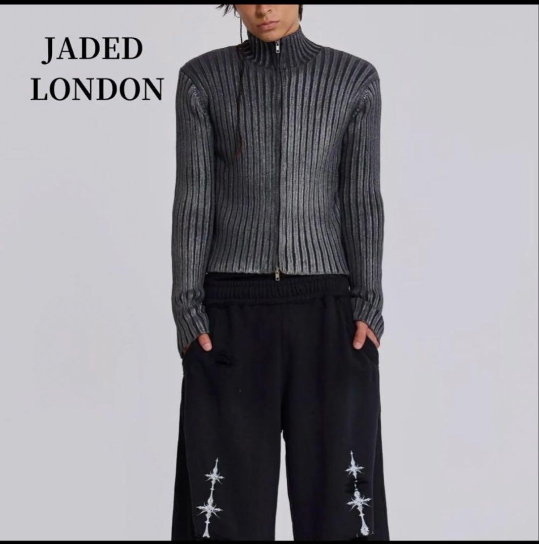 Jaded London 短丈ドライバーズニット　Mサイズ　グレー ASTRONOMY セーター ニット ビッグシルエット畦編みショート丈