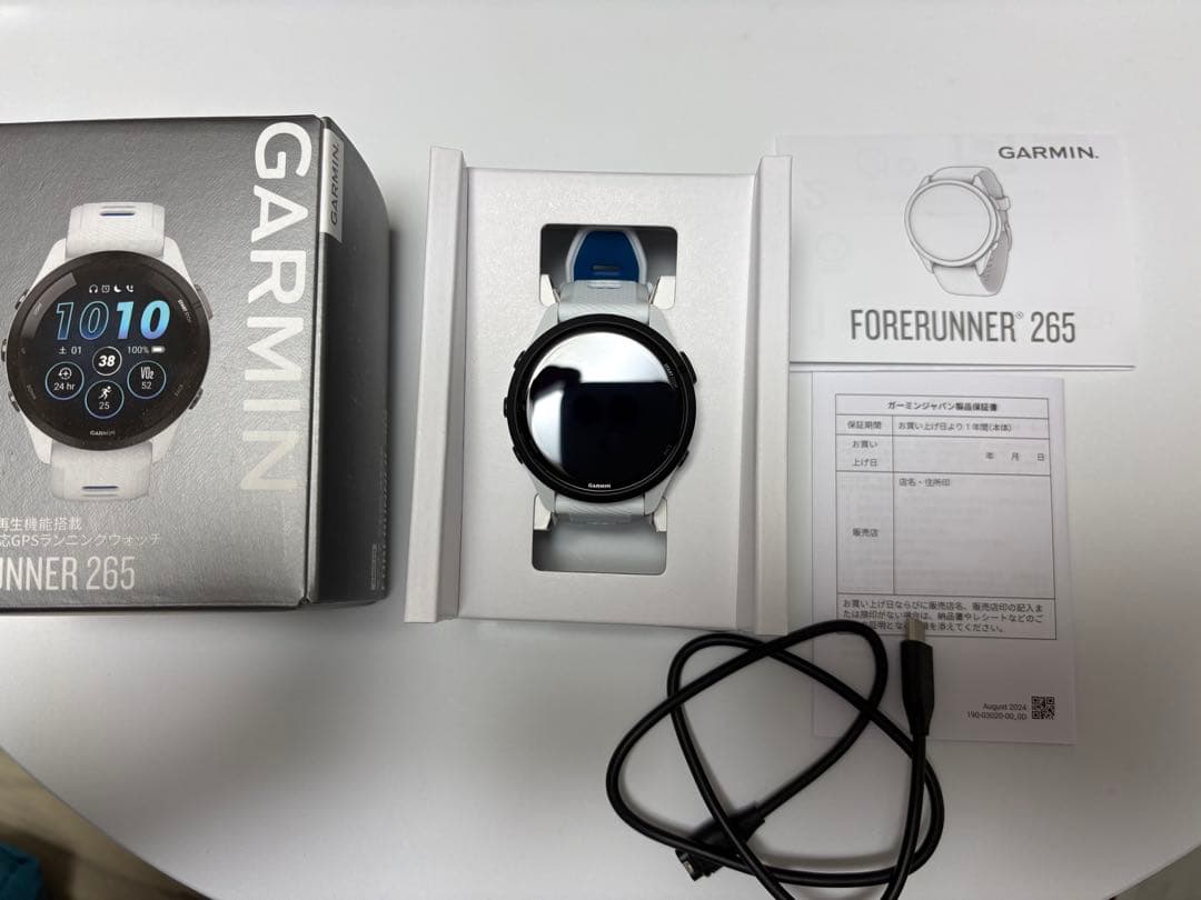 Garminフォアランナー265 ホワイト Forerunner 265S - GPS Marathon Smartwatch For Runner(White