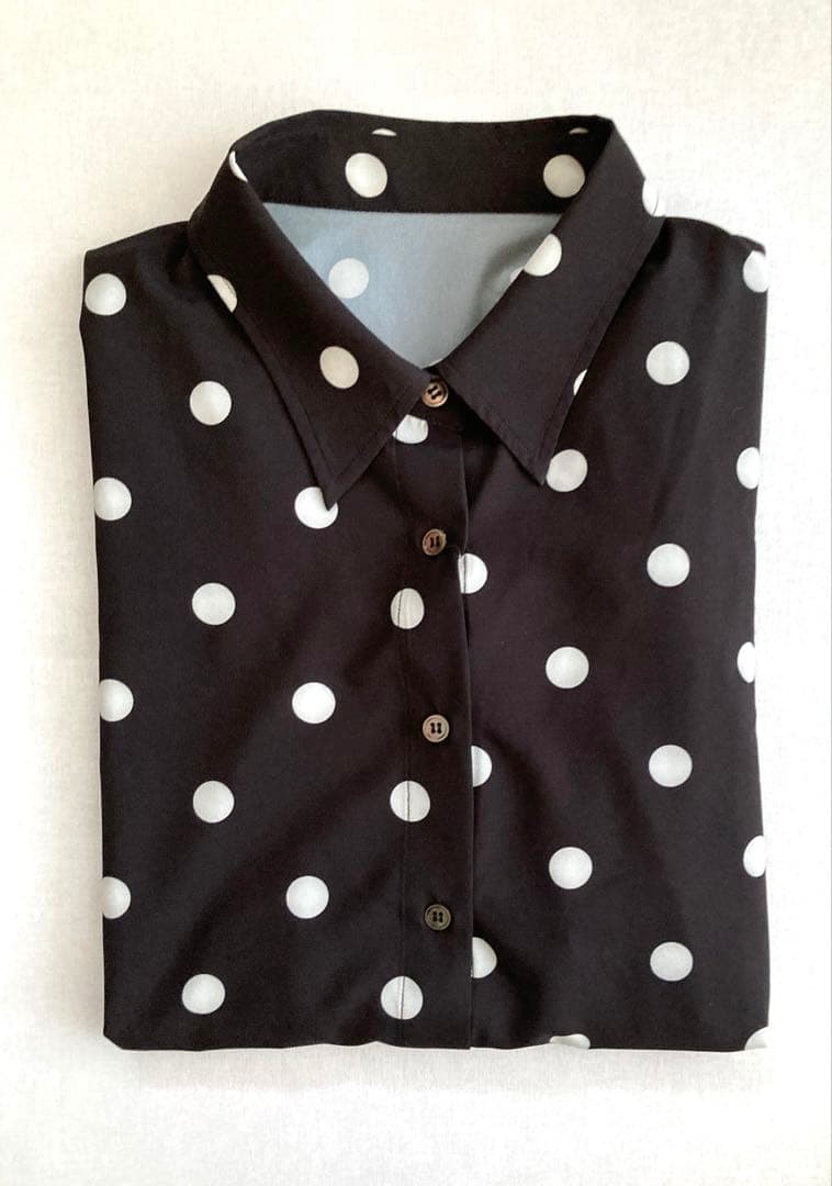 【新品未使用】Spick and Spanドットフレンチスリーブシャツ WEB限定3追加》ドットフレンチスリーブシャツ（シャツ／ブラウス