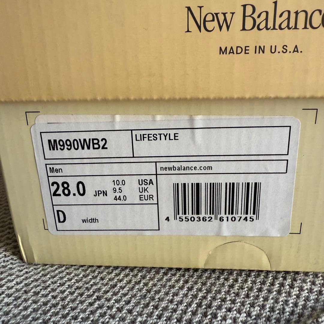未使用品 New Balance M990WB2 990V2 28.0cm