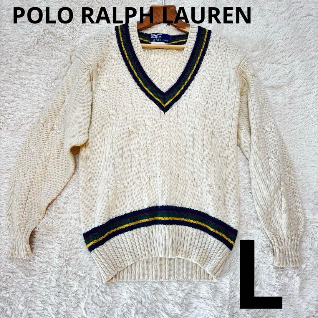 POLO RALPH LAUREN チルデンニット ケーブルニット Vネック - メルカリ