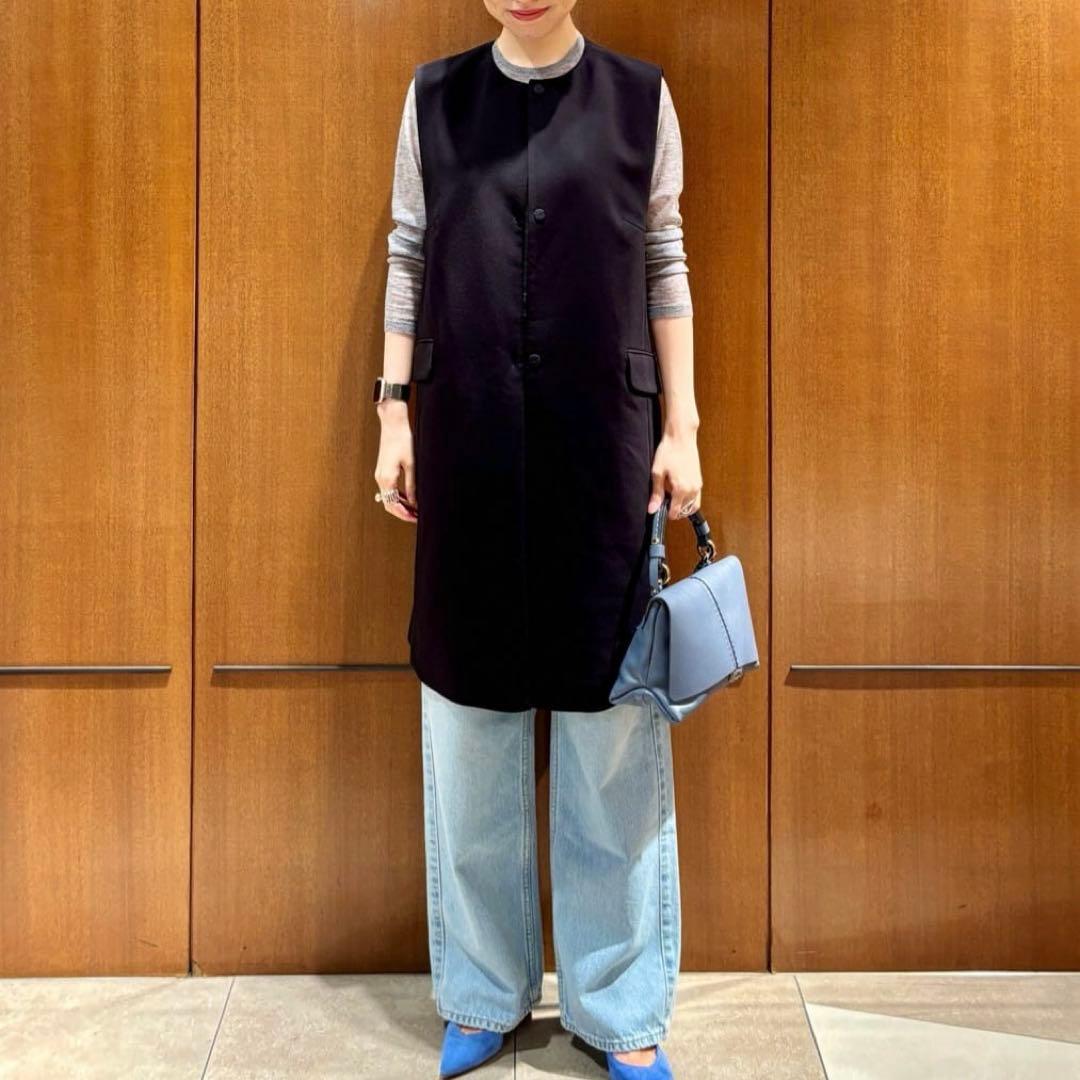 ボールジィ23ssドライアムンゼン クルーネックロングジレ ネイビー 36