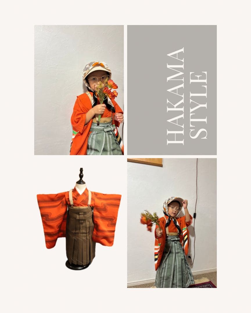 3歳　袴　ハンドメイド　七五三 七五三 卒園式 男の子 5才 6才 7才 ブランド袴セット 小町kids 「縞柄