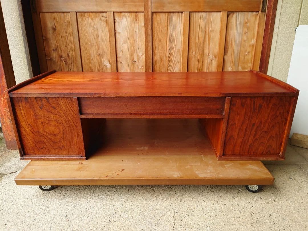 タモの両袖文机　《リペア済》