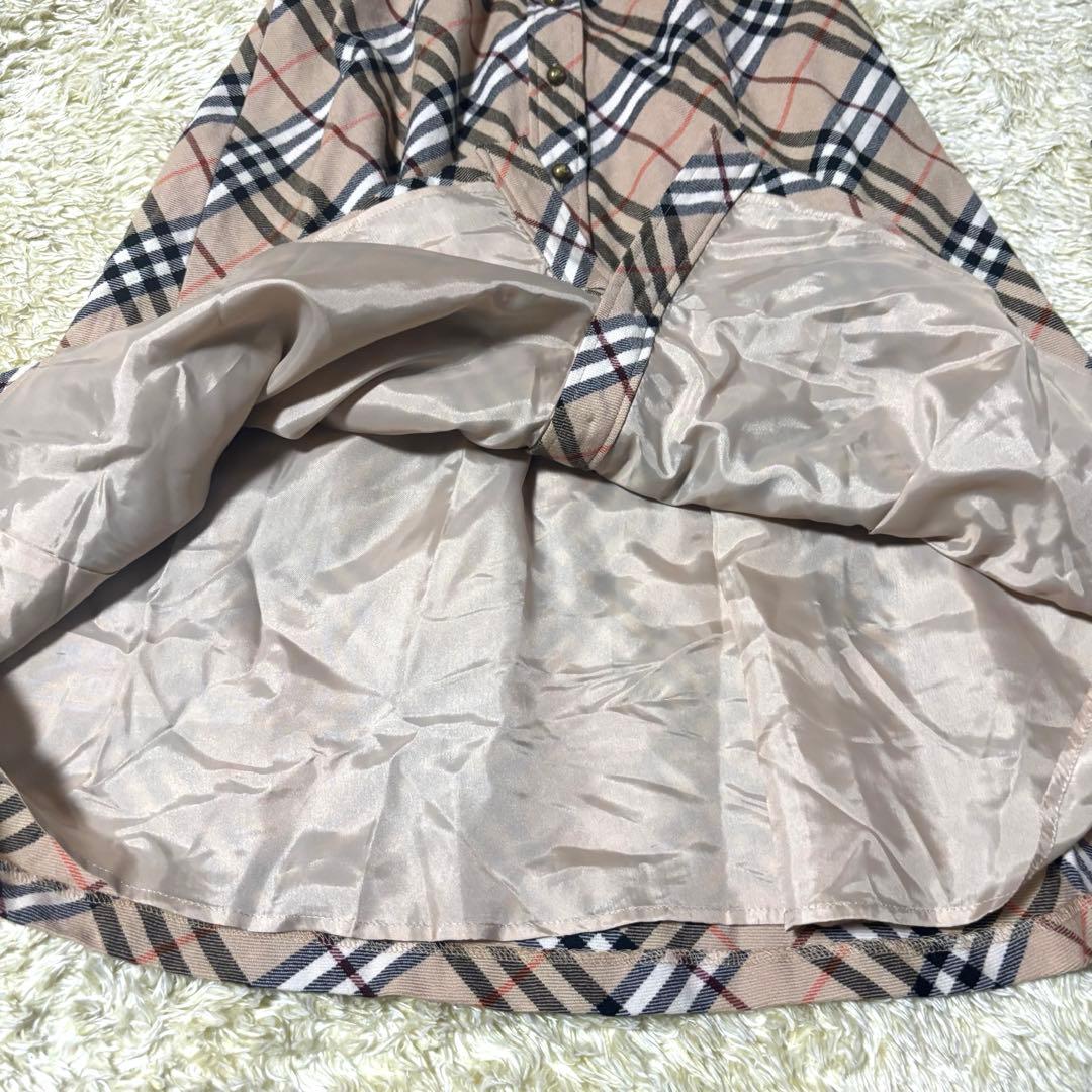 バーバリーブルーレーベル ワンピース ノバチェック ベージュ ロゴ刻印