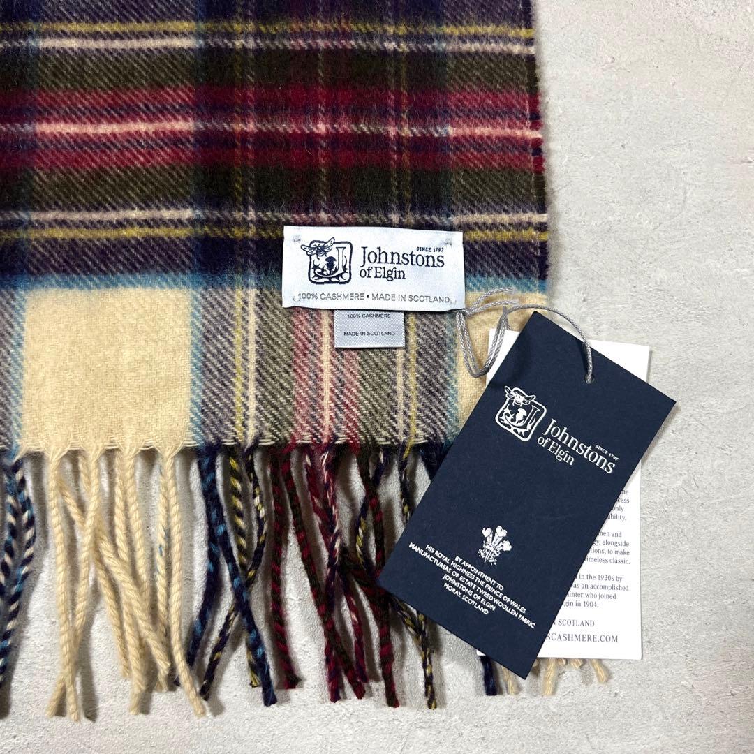新品 ジョンストンズ カシミヤストール ヘシアンドレススチュワート