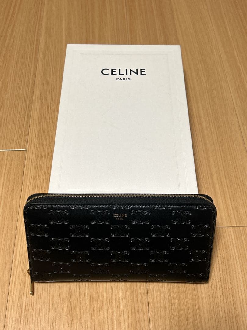 CELINE ブラックレザー 長財布 CELINE(セリーヌ) / 長財布/レザー/BLK/メンズ | 中古品の販売・通販
