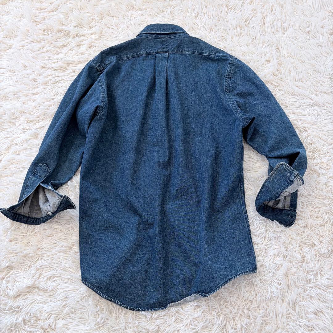 美品】ポロラルフローレン ポロカントリー デニムシャツ L 濃紺 ポニー