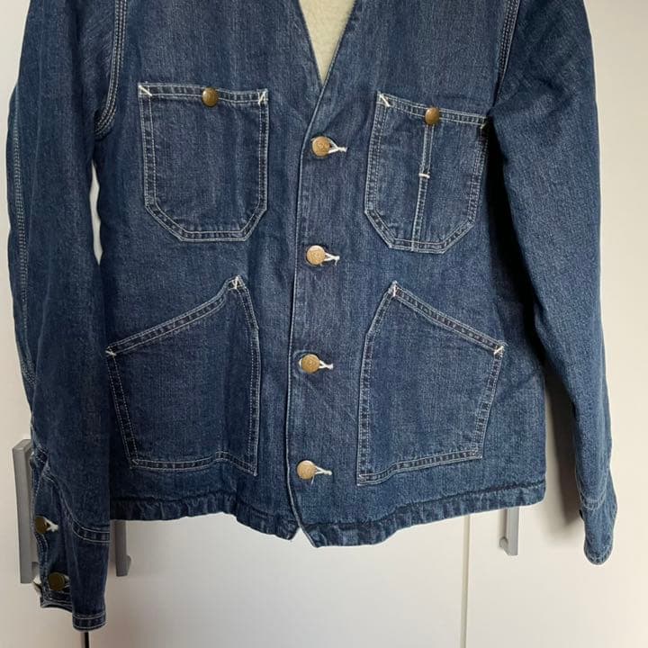 RHCロンハーマンLeeコラボデニムボアジャケット ノーカラー Gジャン M