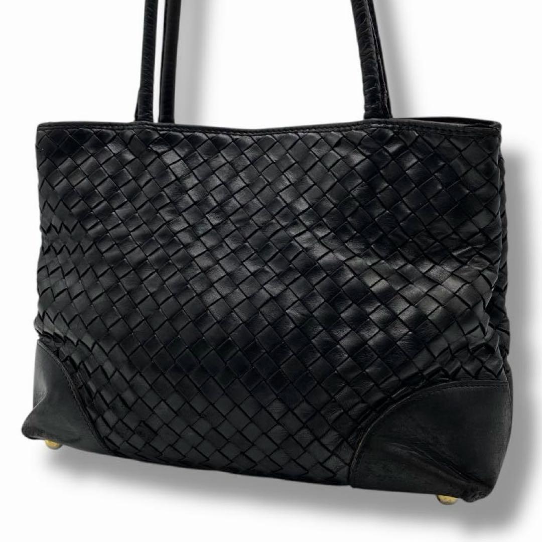 良品 ボッテガヴェネタ イントレチャート レザー トートバッグ