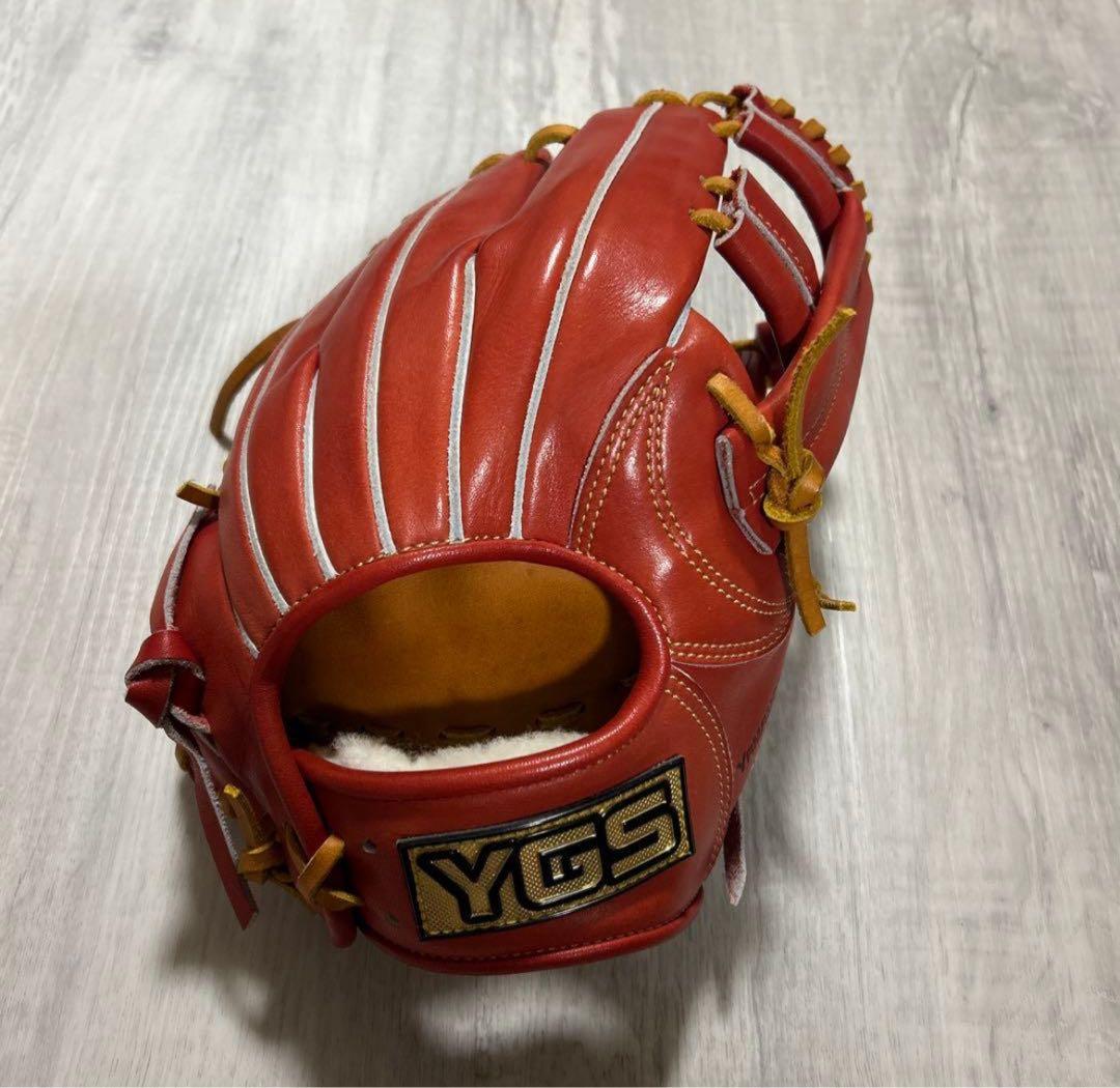 YGS★ヤマモトグローブスタジオ★CK33★硬式★内野★艶々 YGS (山本グラブスタジオ) 硬式グローブ 約27.5cm レッド 内野用 EA3