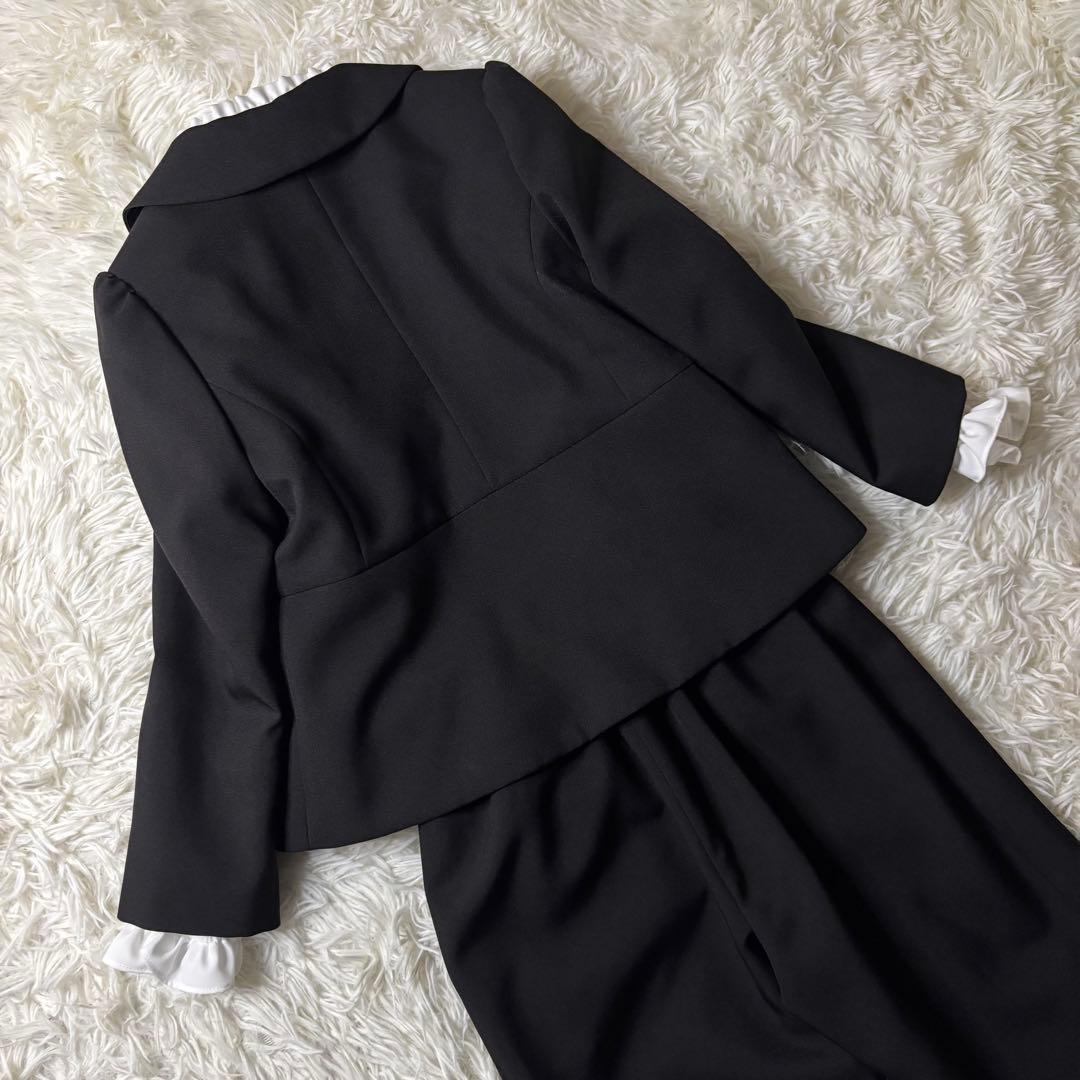 新品級✨ 女の子120 フォーマル 黒 パンツスーツセット スカラップ
