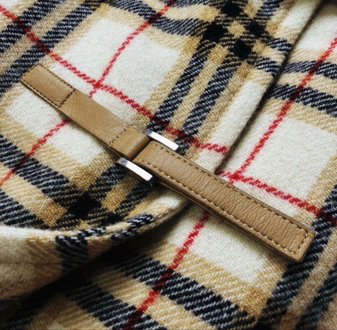 Burberry チェック柄 フード付き ダッフルコート ロングコート