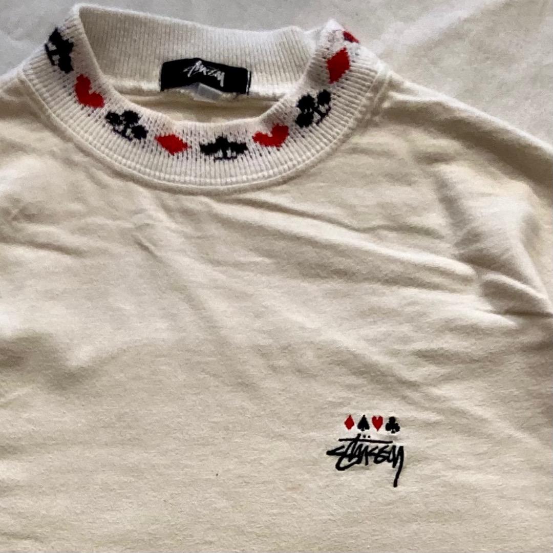80s OLD STUSSY JACQUARD MOCK NECK SS TOP - メルカリ