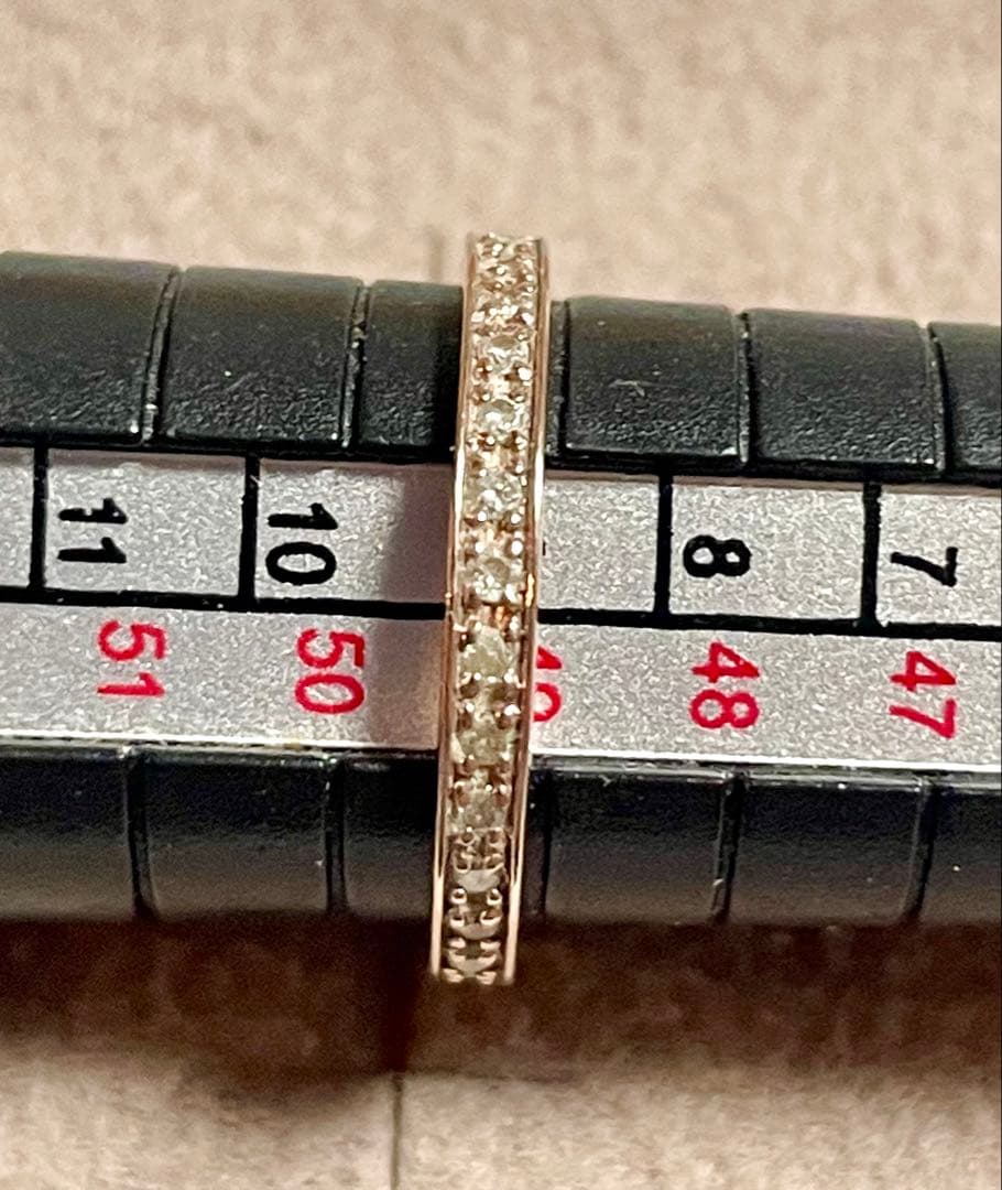 k10金 フルエタニティ ダイヤモンド 0.20ct リング 指輪