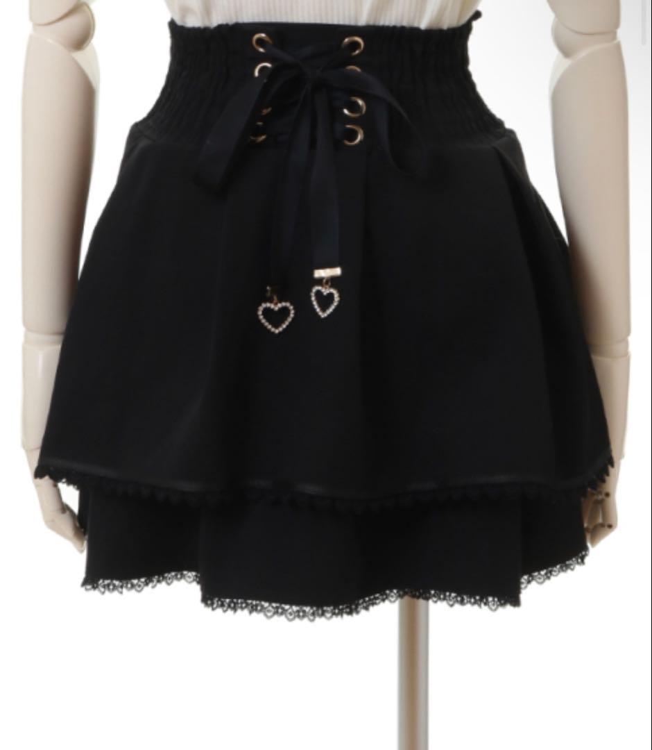 LIZLISA 2連リボンベルトスカパン ブラック 値下げ交渉可能 - メルカリ