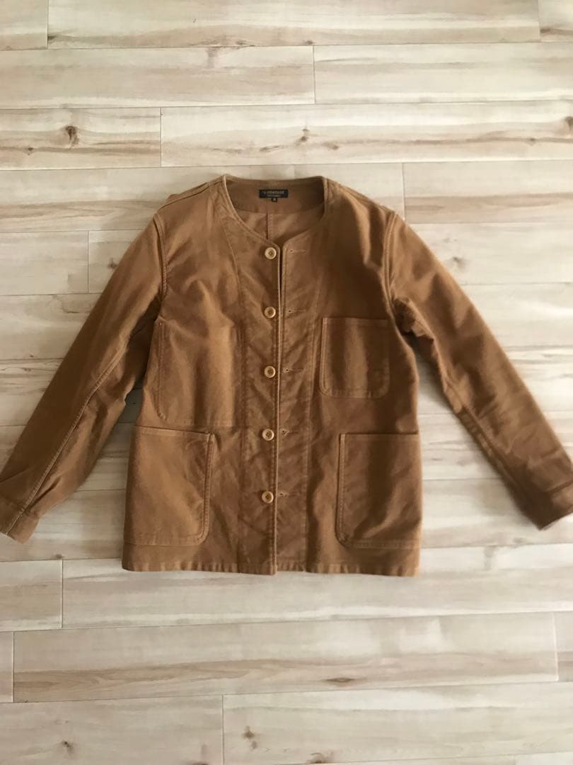 A VONTADE ストレッチコットンスエードノーカラーカバーオールS A VONTADE ストレッチコットンスエードノーカラーカバーオールS