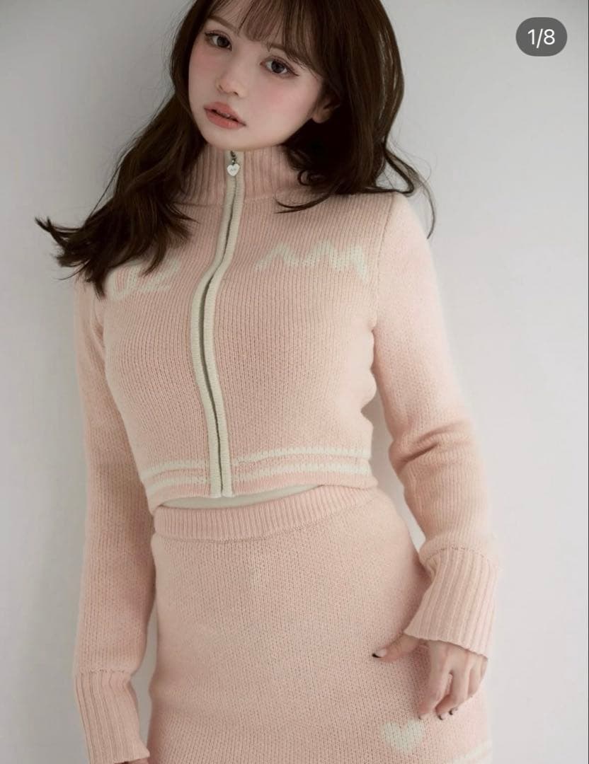 トップス ANDMARY logo zip set up ANDMARY】Mary logo zip tops