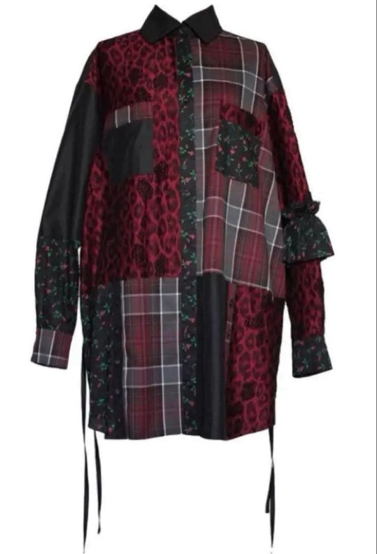 rurumu: 22aw パッチワーク 長袖ロングシャツ|mercariメルカリ官方指定