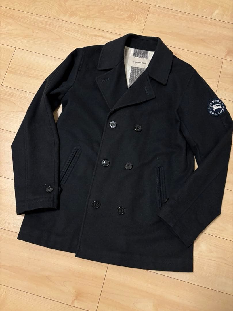 大人も着用OK】BURBERRY♡ダブルブレストコート ピーコートの通販はau