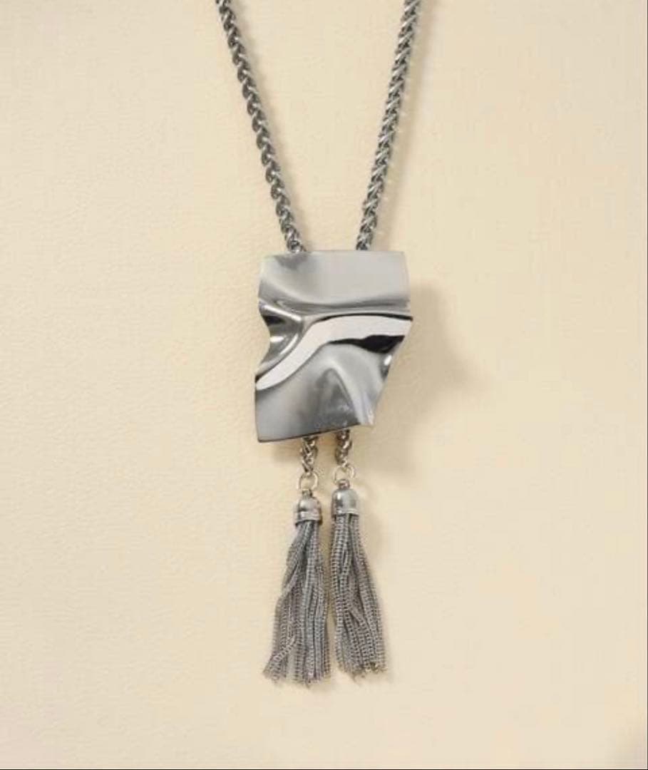 アクセサリー toga pulla silver loop tie Toga Pulla: Metal Loop Tie Necklace | SSENSE