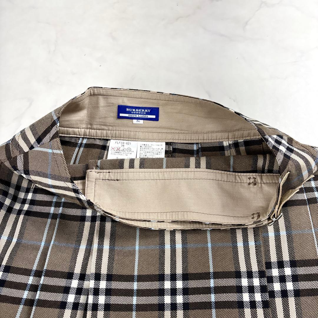 BURBERRY BLUELABEL ノバチェック プリーツ ミニスカート 36 - メルカリ
