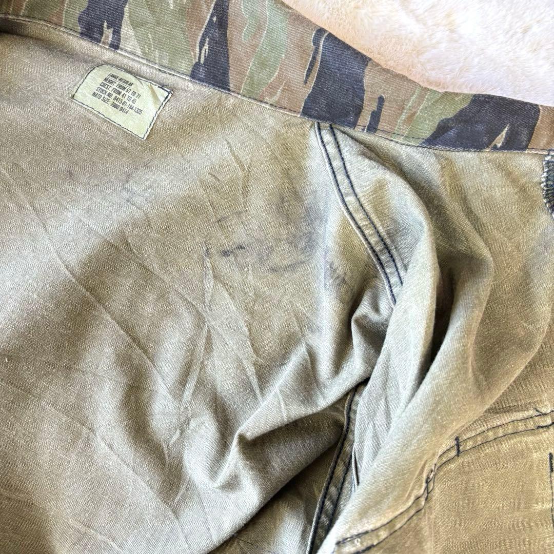 80s ミリタリー L コンバットジャケット タイガーストライプ 米軍実物