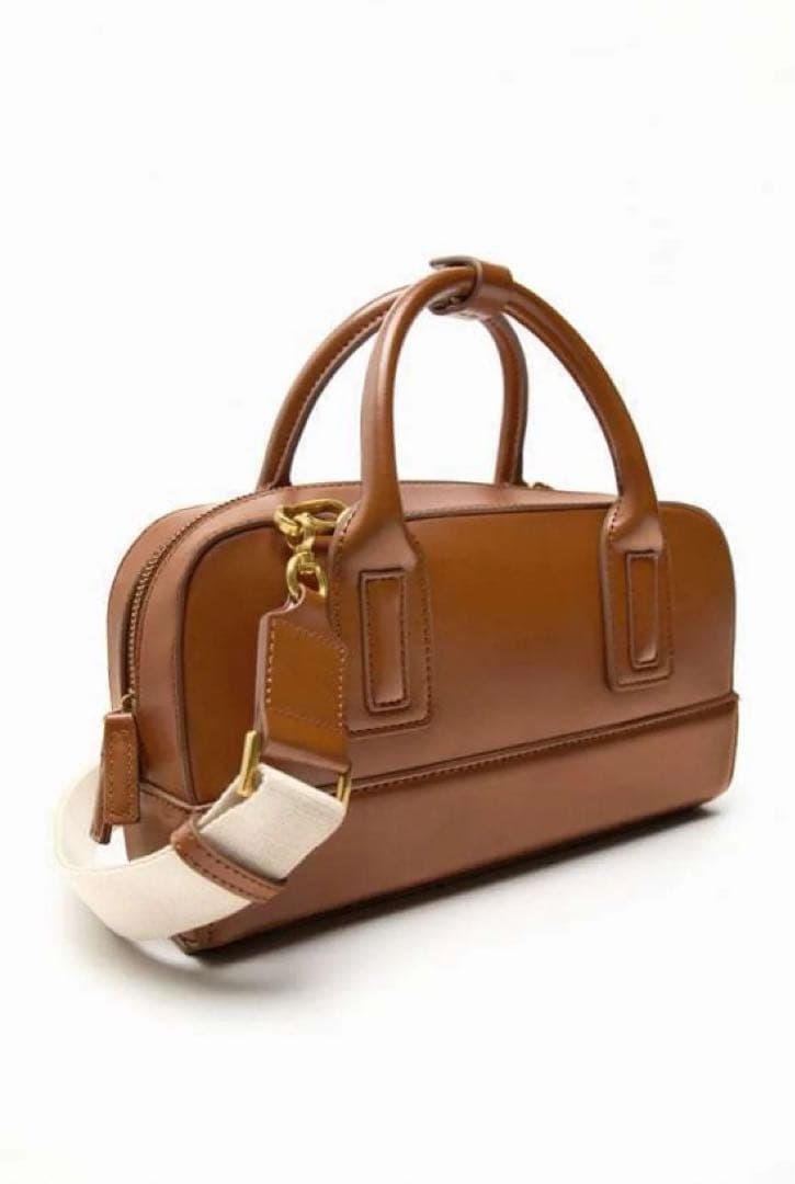 ZARA ボストンバッグ(キャメル) - メルカリ