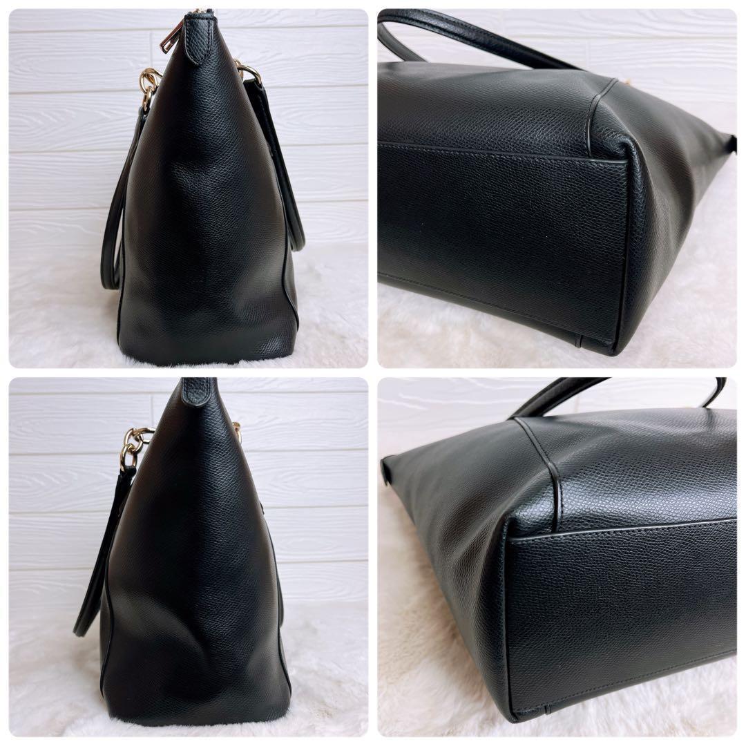 極美品☆COACHコーチ トートバッグ レザー ブラック A4収納 ビジネス