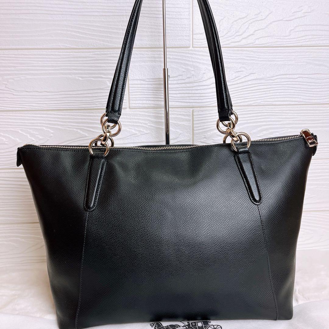 極美品☆COACHコーチ トートバッグ レザー ブラック A4収納 ビジネス