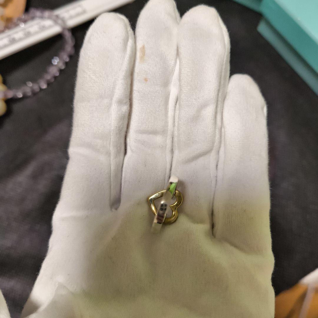 廃盤 ハート型リングハート オープン リンク コンビ10号 750 925