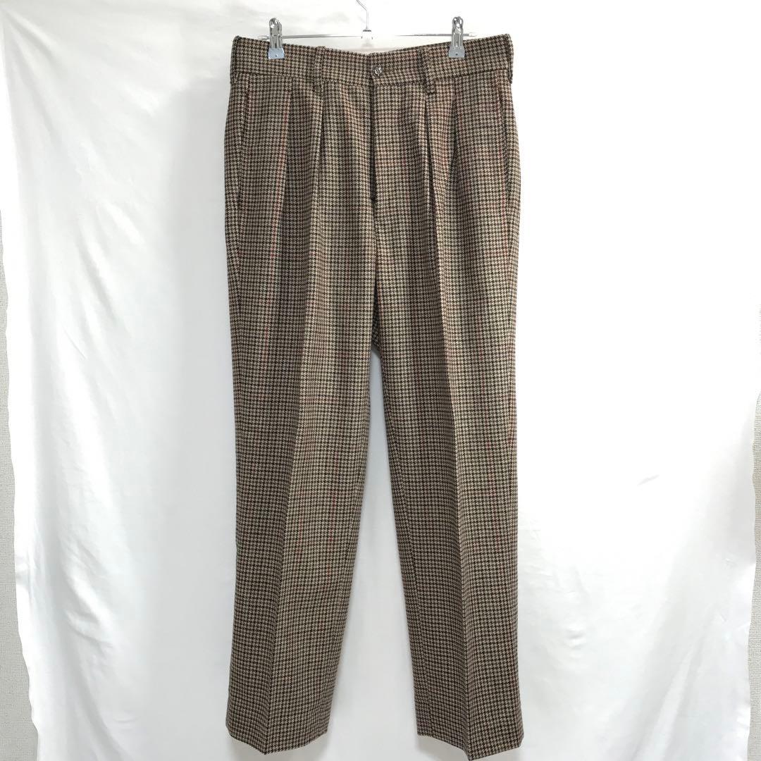 美品VIGANOヴィガーノ ガンクラブチェック スラックス 44イタリア製