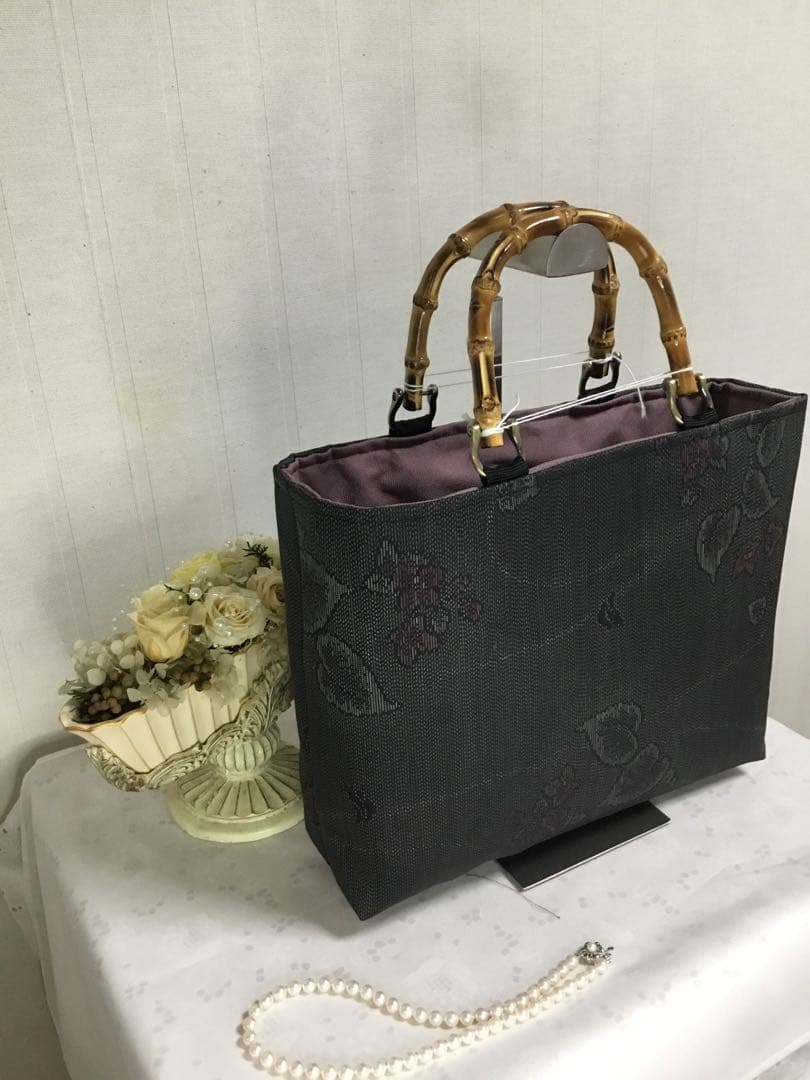 花ぷらら・・大島紬・カバン・トートバッグ・135 花ぷらら・オリジナル・洋服でも着物でも使える・大島紬・1点物