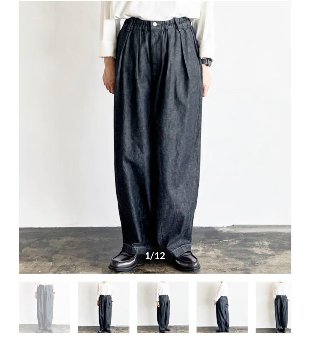 HARVESTY ブラックデニム サーカスパンツ ナローシルエットサイズ2 HARVESTY ハーベスティ ブラックデニム サーカスナローシルエット