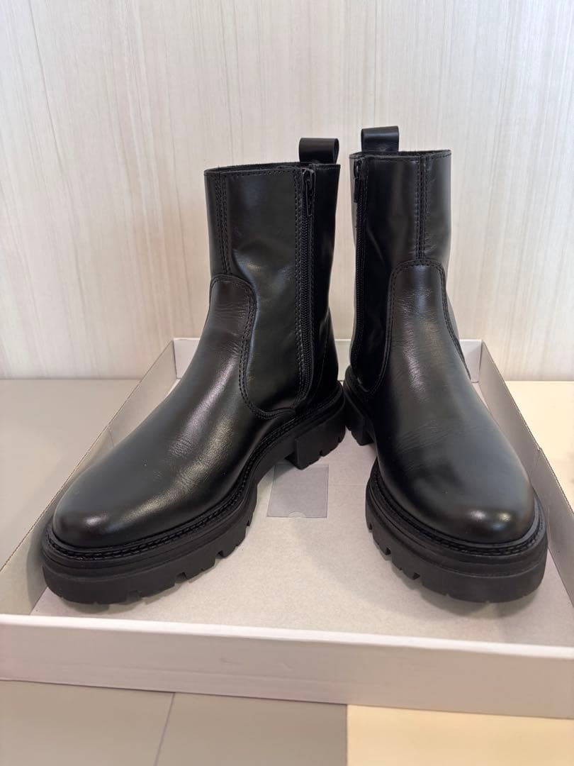 美品！eness エネス本革 サイドジップブーツ 23.5cm 完売サイズ