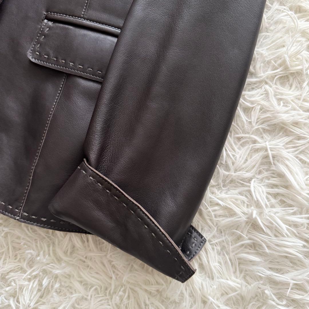 バルマン】レザージャケット 羊革 ブラウン 茶色 15号 - メルカリ