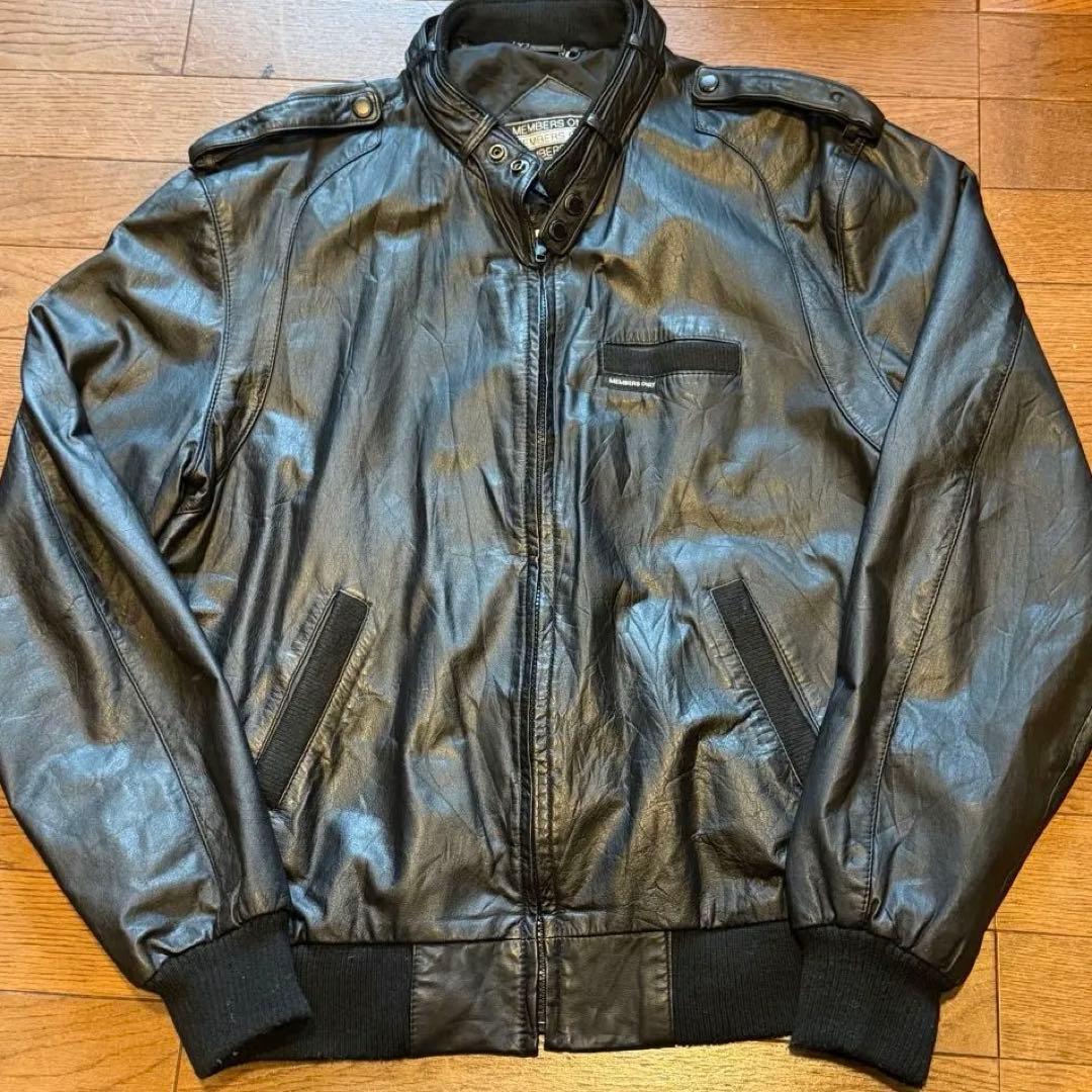 80s MEMBERS ONLY Black Leather Jacket 42 - メルカリ